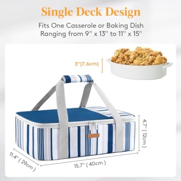 LUNCIA Insulated Casserole Carrier for Hot or Cold Food