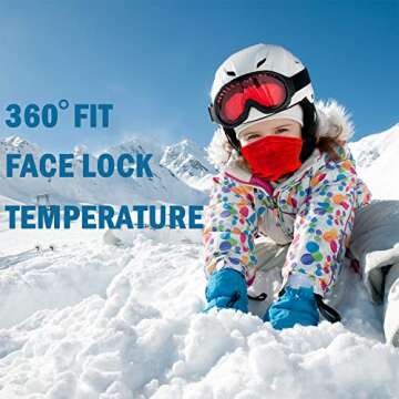 Kids Neck Warmer Gaiter Winter Fleece Face Neck Cover Balaclava Cold Weather Windproof Face Mask for Boys Girls Light Purple