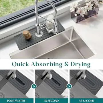Super Absorbent Dreatim Faucet Mat - Fast Drying Sink Tray