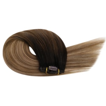 Ugeat Clip In Hair Extensions Real Human Hair 20Inch