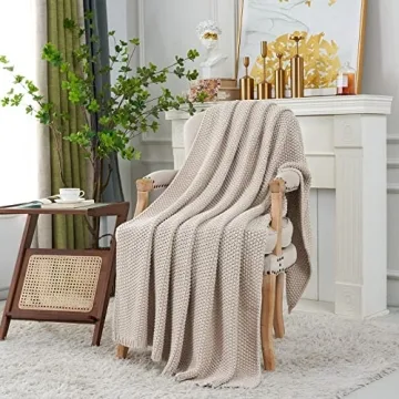 Cozy Longhui Chunky Cable Knit Throw Blanket 60x80