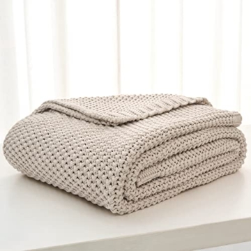 Cozy Longhui Chunky Cable Knit Throw Blanket 60x80