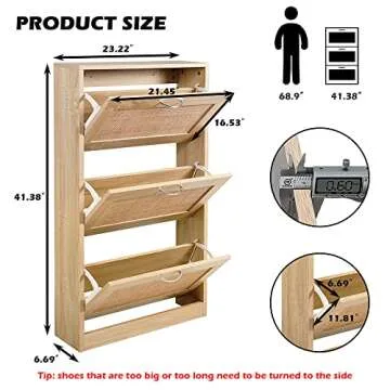 HOPUBUY Narrow Shoe Storage Cabinet Perfect for Space-Saving