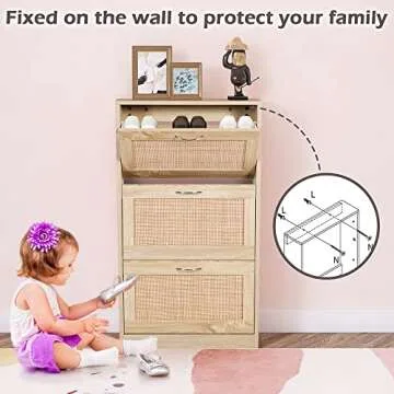 HOPUBUY Narrow Shoe Storage Cabinet Perfect for Space-Saving