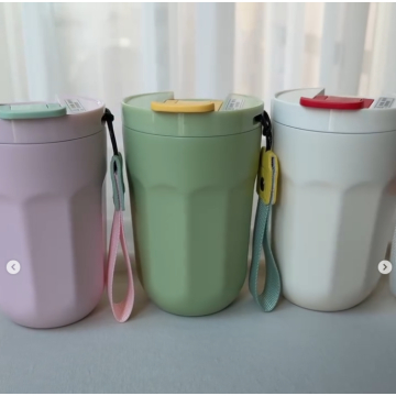 تراول ماگ دوحالته پاستلی تابستونی تراول استیل 304 دوجداره  لبه آسان‌نوش ۴۲۰ میل