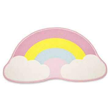 Delta Children Non-Slip Rainbow Area Rug for Girls