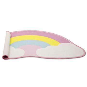Delta Children Non-Slip Rainbow Area Rug for Girls