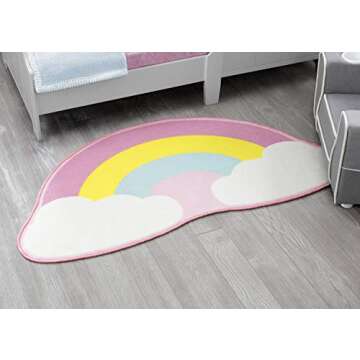 Delta Children Non-Slip Rainbow Area Rug for Girls