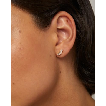 Stylish PAVOI Rhodium Sterling Silver CZ Crawler Earrings