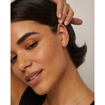 Stylish PAVOI Rhodium Sterling Silver CZ Crawler Earrings