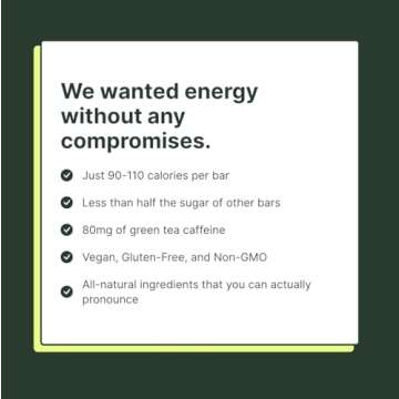 Verb Energy - Chamberlain Coffee Vanilla Latte Caffeinated Snack Bars - 90-Calorie Low Sugar Energy Bar - Keto Friendly Nutrition Bars - Vegan Snacks - Gluten Free with Organic Green Tea, 26g (Pack of 16)