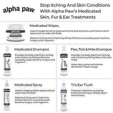 Smiling Paws Pets - Antibacterial & Antifungal Wipe for Dogs & Cats - Contains Ketoconazole & Chlorhexidine - Skin Treatment for Yeast Infection, Ringworm, Pyoderma, Bacteria & Fungus - 50ct (2 Pack)