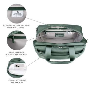 Travelpro VersaPack+ Lightweight Underseat Travel Tote Bag, Men and Women, Desert Sage Green,16.25 inches