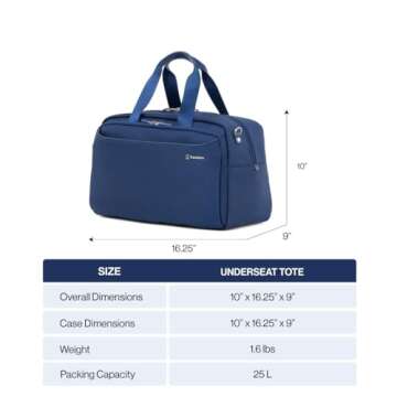 Travelpro VersaPack+ Lightweight Underseat Travel Tote Bag, Men and Women, Desert Sage Green,16.25 inches