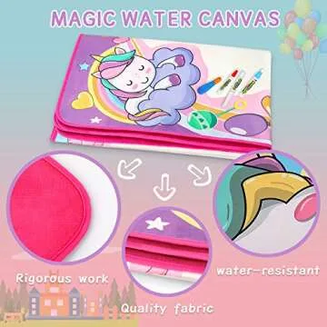 STREET WALK Water Doodle Mat- Kids Painting Writing Doodle Board Toy - Color Drawing Mat Bring Magic Pens Educational Toys for Age 3 4 5 6 7 8 9 10 11 12 Year Old Girls Boys Toddler Gift