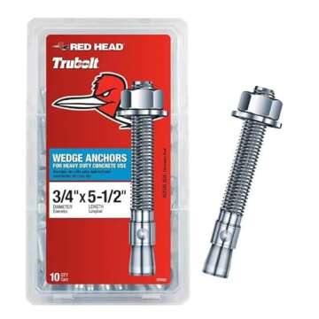 Red Head 3/4 in. x 5-1/2 in. Wedge Anchor - Durable & Reliable 10CT