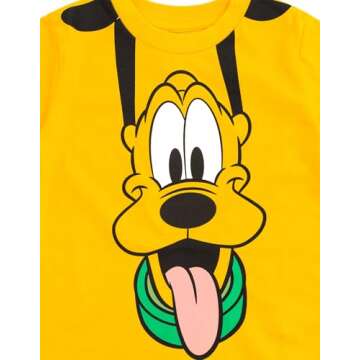 Disney Mickey Mouse Pluto Infant Baby Boys T-Shirt Yellow Pluto 18 Months