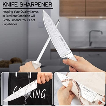 21-Piece Professional Knife Set with Wooden Block