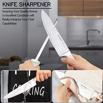 21-Piece Professional Knife Set with Wooden Block