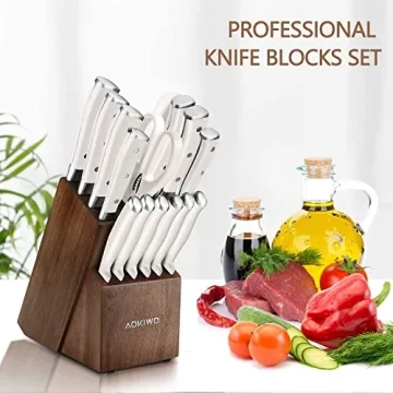 21-Piece Professional Knife Set with Wooden Block