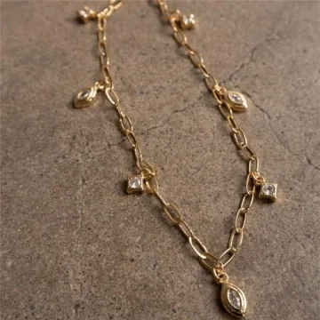 Elegant 14K Gold Plated Dainty Layering Necklace for Women