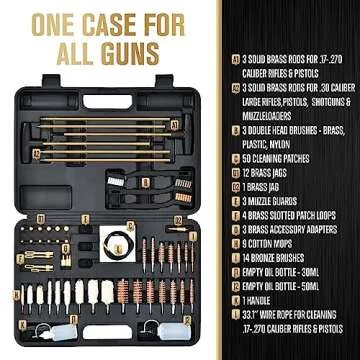 Gun Cleaning Kit Universal Supplies for Hunting Shooting, Handgun Pistol Cleaning Kit for All Guns E...