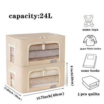 Foldable Stackable Clothes Storage Bins with Clear Window