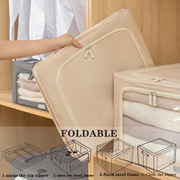 Foldable Stackable Clothes Storage Bins with Clear Window