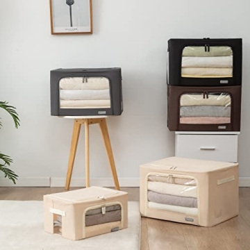 Foldable Stackable Clothes Storage Bins with Clear Window