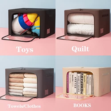 Foldable Stackable Clothes Storage Bins with Clear Window