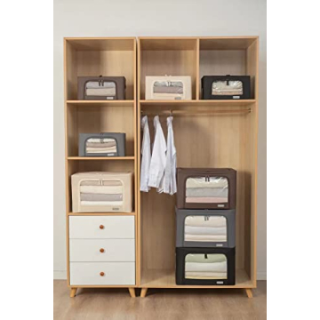 Foldable Stackable Clothes Storage Bins with Clear Window