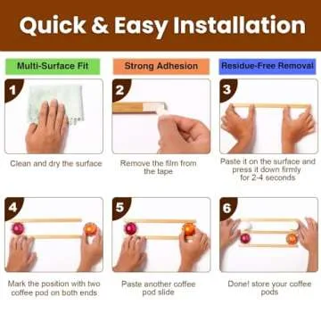 VOMELON K Cup Holder,Wooden Coffee Pod Holder,10 PCS Under Cabinets Wall Mounte Vertically/Horizontally,Coffee Pod Storage for Coffee Shop Desktop Office and Kitchen, Bamboo Wood