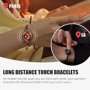 TOTWOO Touch Bracelets for Couples, Vibration & Light up for Love Couples | Long Distance Relationsh...