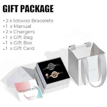 TOTWOO Touch Bracelets for Couples, Vibration & Light up for Love Couples | Long Distance Relationship Gifts for Girlfriend Bluetooth Pairing Jewelry