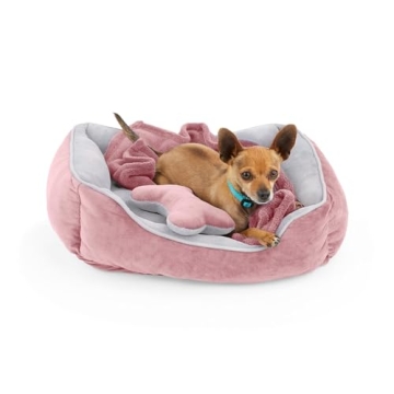EveryYay Essentials Snooze Fest Dog Bed Bundle in Pink