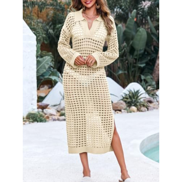 Saodimallsu Women's Crochet Swimsuit Cover Up - Stylish & Comfortable