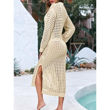 Saodimallsu Women's Crochet Swimsuit Cover Up - Stylish & Comfortable