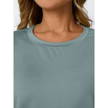 AUTOMET Women's GreyGreen Workout Tops for Summer Style