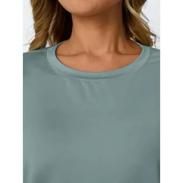 AUTOMET Women's GreyGreen Workout Tops for Summer Style