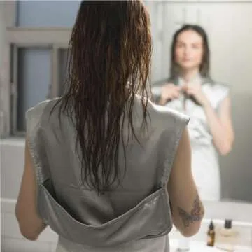 MONII Hair & Makeup Cape - Cotton & Satin, Anti-Frizz, Water Absorbent, Dry with Ease, Comfort & Protection for Self-Care