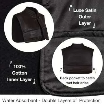 MONII Hair & Makeup Cape - Cotton & Satin, Anti-Frizz, Water Absorbent, Dry with Ease, Comfort & Protection for Self-Care