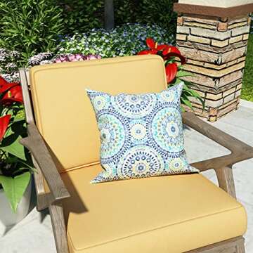 LVTXIII Outdoor Throw Pillow Covers 18 x 18 Inch, Covers ONLY Modern Paisley Pattern Decorative Square Toss Pillow Case Pack of 2 for Home Patio Garden Sofa Bed Furniture, Delancey Lagoon