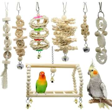 Deloky Bird Swing Chewing Toys for Parrots