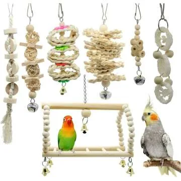 Deloky Bird Swing Chewing Toys for Parrots