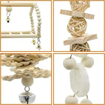 Deloky Bird Swing Chewing Toys for Parrots