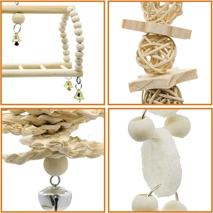 Deloky Bird Swing Chewing Toys for Parrots