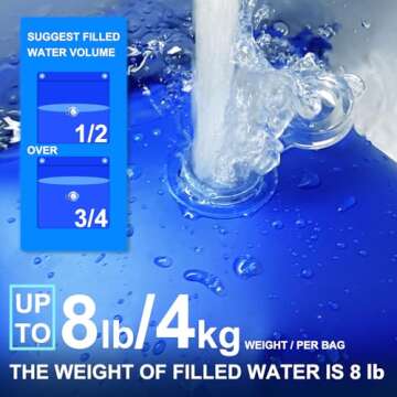 Upgrade 16 Pack Swimming Pool Cover Hanging Water Bags with 100 Cable Ties,0.4mm Thicker PVC Water Bag Tubes for Pool Weight,100% Leakproof,for Above Ground/Inground Winter Pool Cover