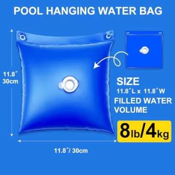Upgrade 16 Pack Swimming Pool Cover Hanging Water Bags with 100 Cable Ties,0.4mm Thicker PVC Water Bag Tubes for Pool Weight,100% Leakproof,for Above Ground/Inground Winter Pool Cover