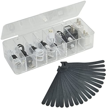 Electronics Cable Organizer 8 Sections Clear Acrylic Storage Bin
