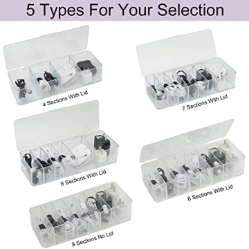 Electronics Cable Organizer 8 Sections Clear Acrylic Storage Bin